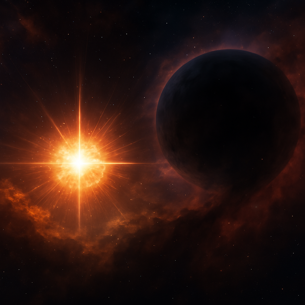 universe, creation, end, star, planet, cosmic, space, nebula, light, energy, explosion, celestial, dark, fiery, glow, Cosmic Seed of Universe, Nasadiya Sukta