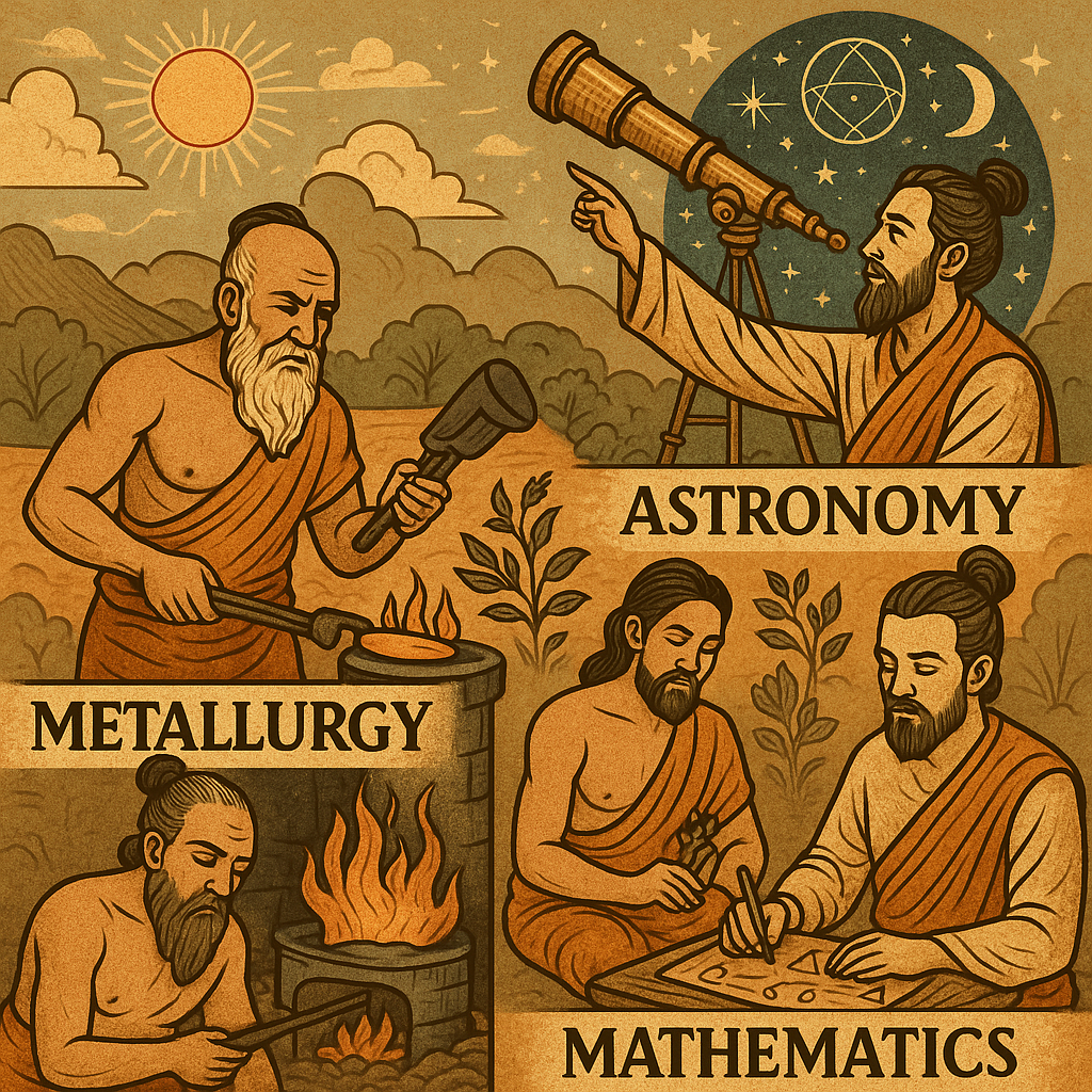 Hindu metallurgy, Vedic science, zinc smelting, ancient Indian technology, wootz steel, astronomy in Hinduism, Iron Pillar, Rasa Shastra, scientific heritage