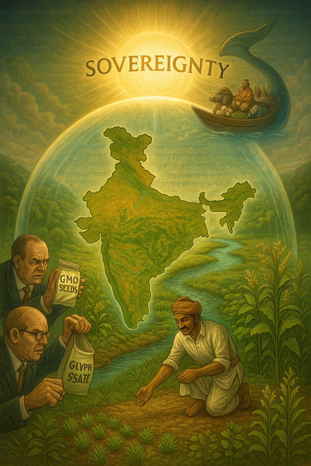 India, GMO, Vedic agriculture, Bayer, Monsanto, sovereignty, glyphosate, seed freedom, Bharat Mata, farm sovereignty, dharmic farming