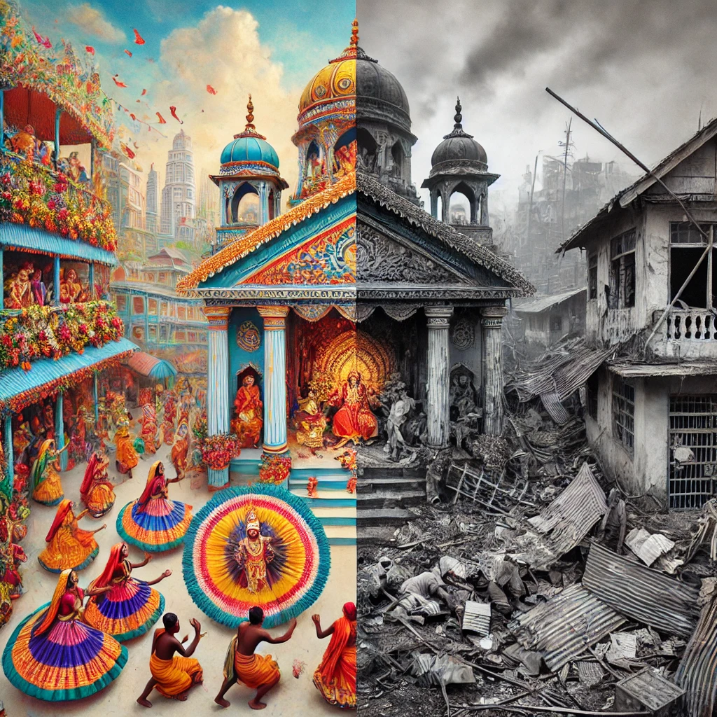 Bangladesh, Hindu community, cultural heritage, religious celebration, despair, migration, deserted homes, Bangladesh Hindu Massacre