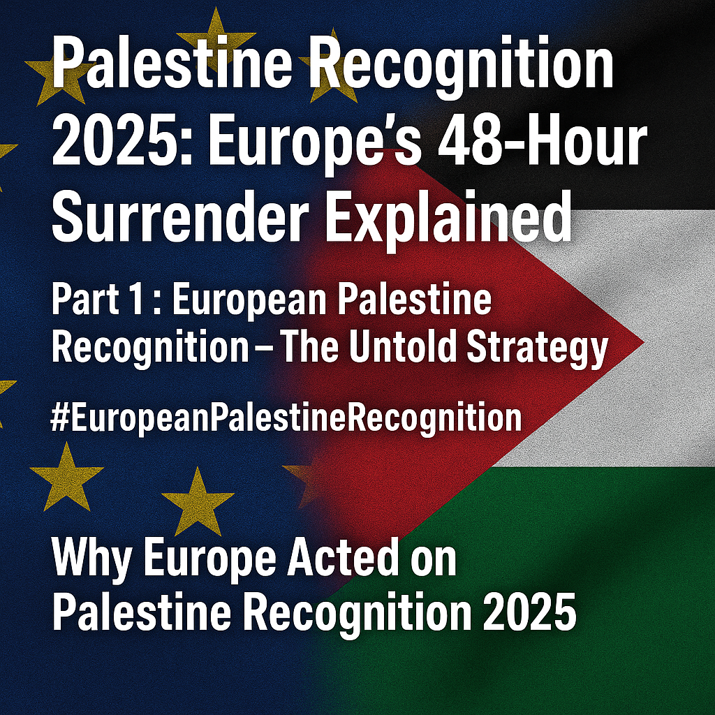 Palestine recognition, Europe politics, European Union, Palestine 2025, diplomatic relations, geopolitical analysis, Middle East politics, international relations, political blog, EU foreign policy, coordinated diplomacy, global strategy, digital cover design, flag symbolism, Palestine Recognition 2025