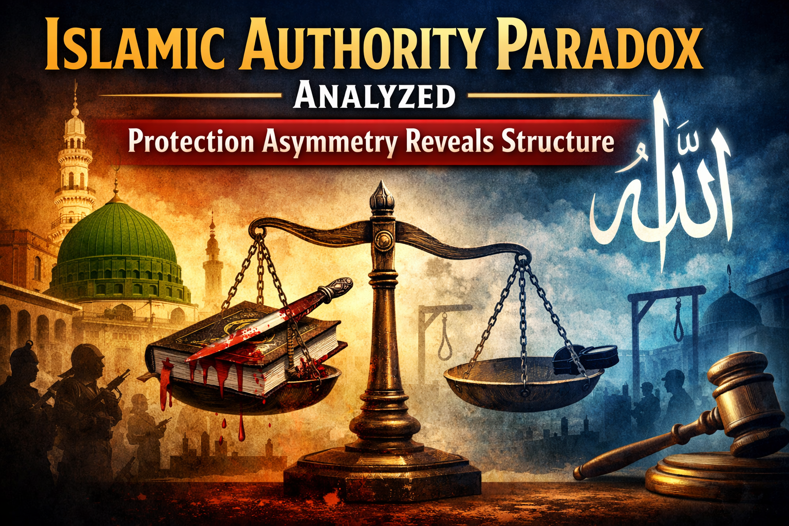 Islamic authority, blasphemy law, protection asymmetry, religious jurisprudence, freedom of expression, legal hierarchy, ideological enforcement, religious violence, doctrinal power, justice imbalance, political Islam, theological authority