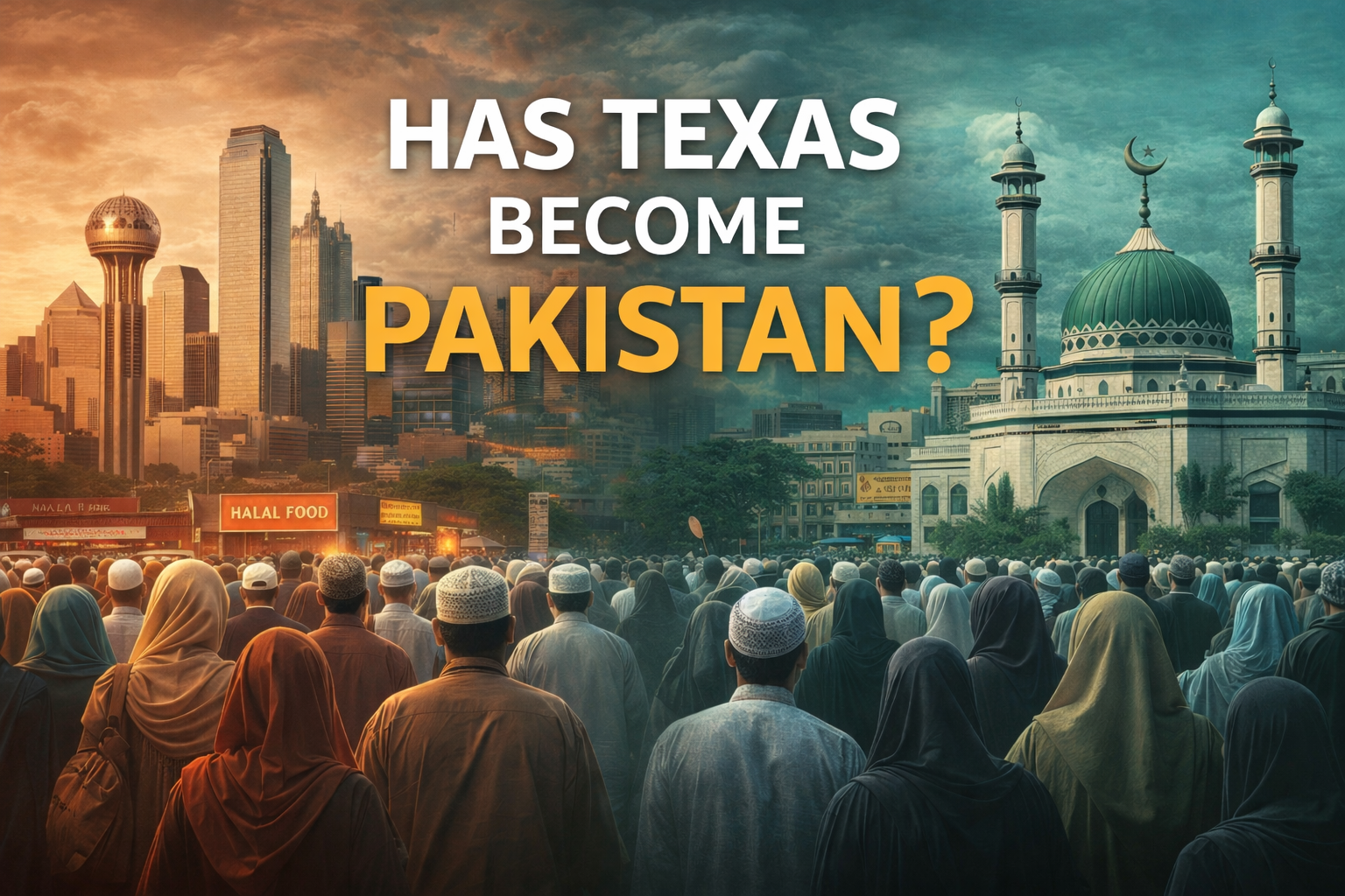 Texas suburbs, mosque density, public prayer, demographic change, religious visibility, suburban America, cultural shift, Friday prayers, urban landscape, social tension