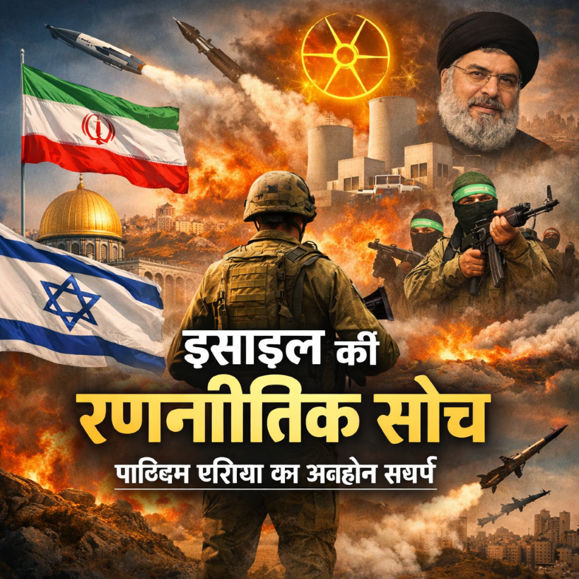 Israel survival logic, West Asia conflict, Israel Iran tensions, geopolitical strategy, nuclear deterrence, Middle East map, defense doctrine, strategic analysis, Mossad, regional conflict, security framework, military strategy, global geopolitics, Israel Survival Logic