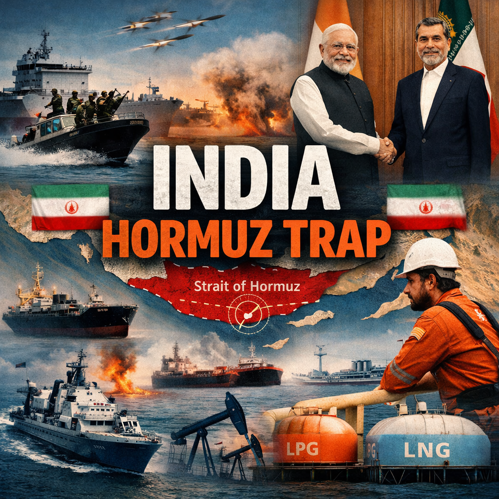 India Hormuz Trap, Strait of Hormuz, Indian Navy, oil tankers, LNG LPG, maritime crisis, geopolitics, energy security, Iran India relations, global trade routes, naval escort, seafarers, oil supply disruption